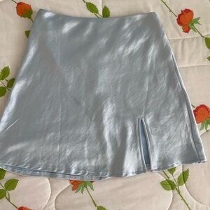 Satin blue peppermayo skirt